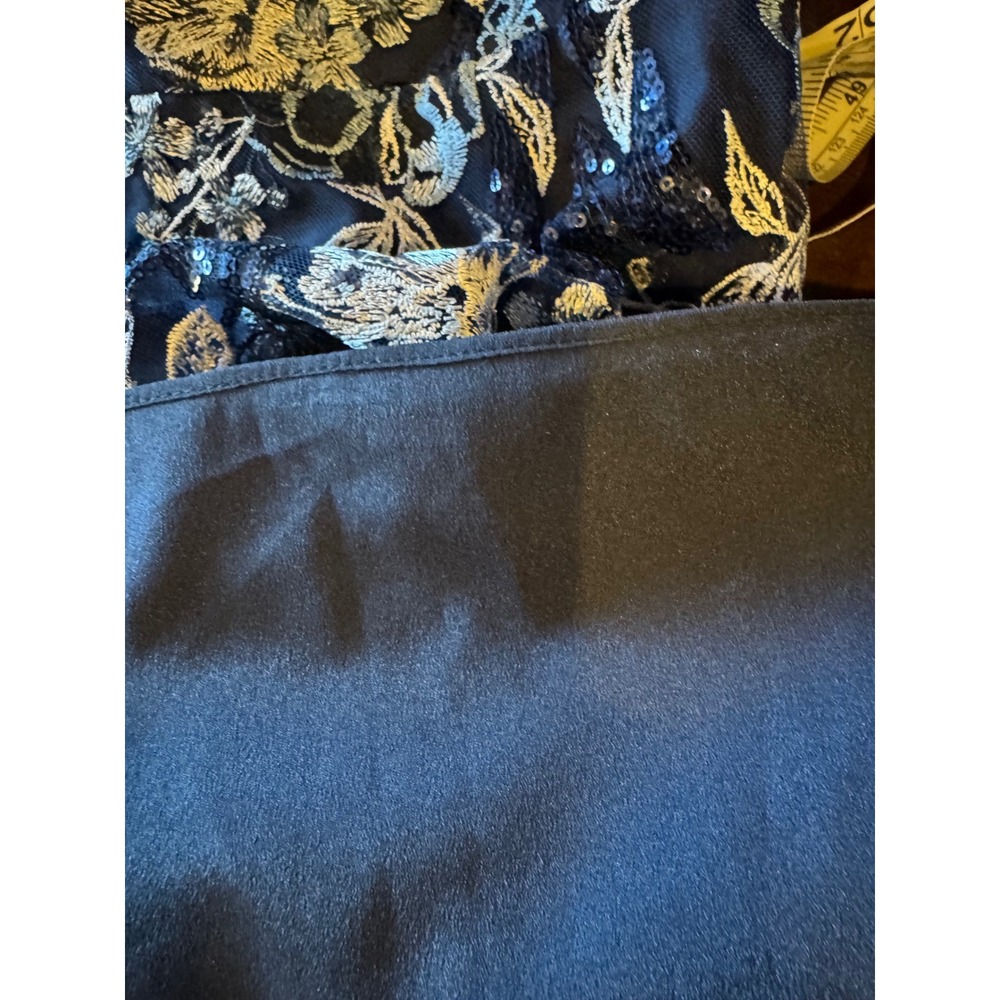 Marchesa Notte Dress Women‎ 4 Blue Silver Embellished Boatneck Cocktail Mini - Picture 12 of 14